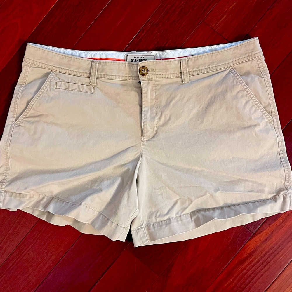 Lightly worn 5” inseam khakis